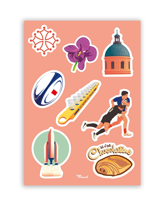 Planche de stickers TOULOUSE