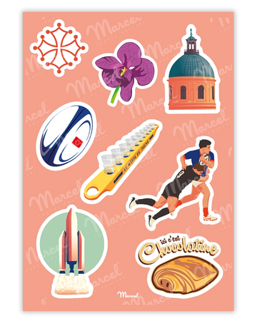 Planche de stickers TOULOUSE