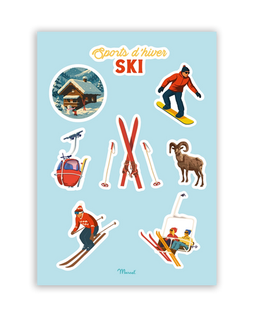 Planche de stickers "Sports d'hiver"