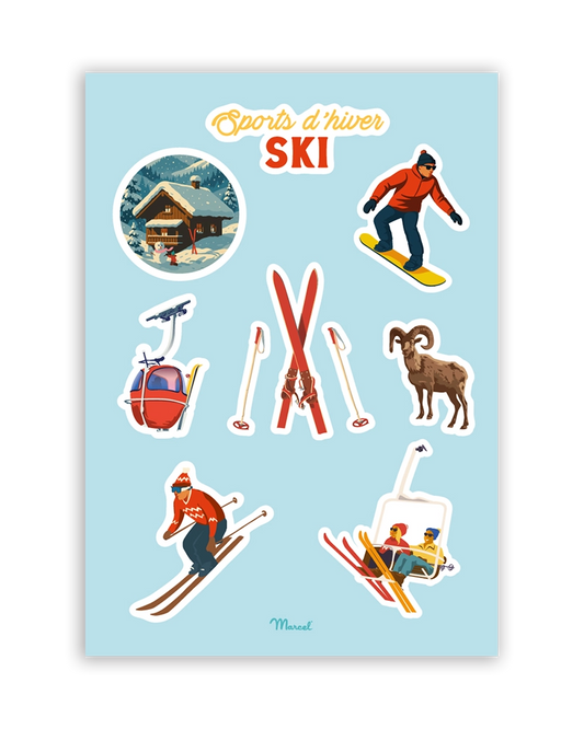 Planche de stickers "Sports d'hiver"
