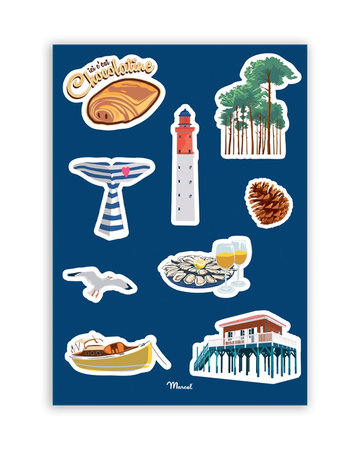 Planche de stickers BASSIN D'ARCACHON