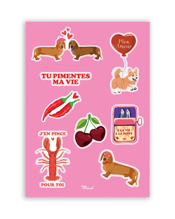 Planche de stickers "Amour"