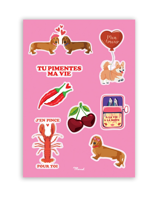 Planche de stickers "Amour"