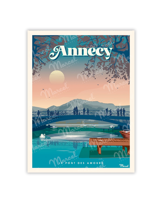 Postcard ANNECY "Bridge of Love"