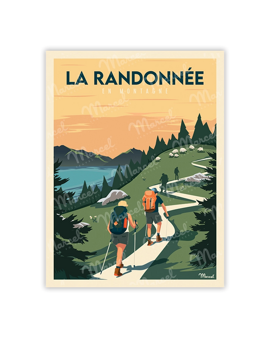 Carte Postale "La Randonnée en Montagne"