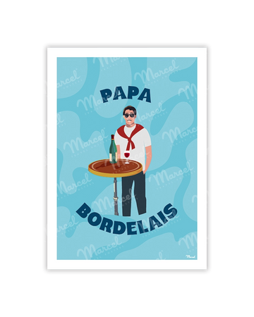 carte postale papa bordelais