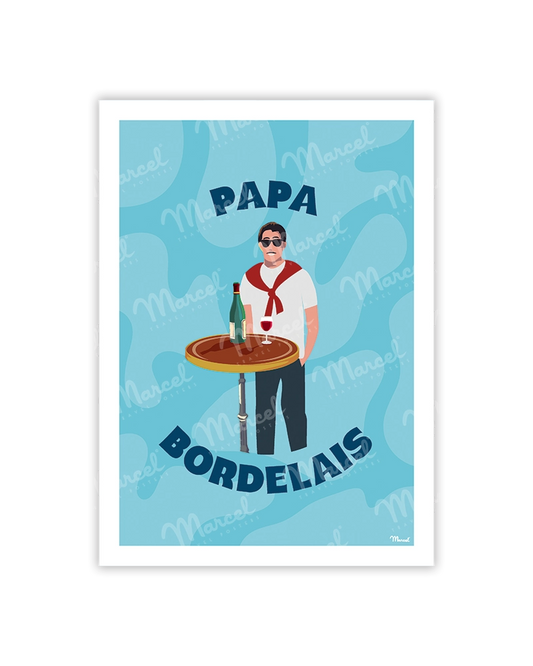 carte postale papa bordelais