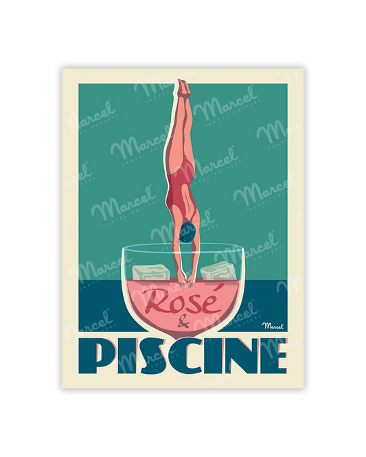 Carte Postale "Rosé et Piscine"