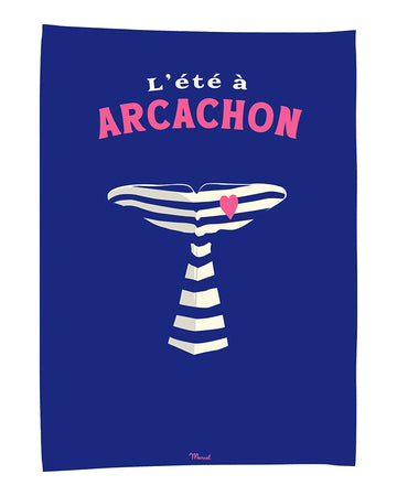 ARCACHON "Whale" tea towel